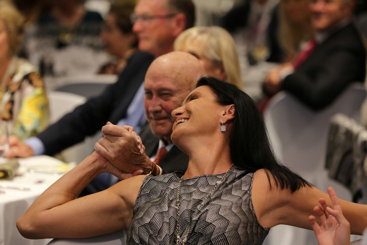 Michaela Bakala and Frederik W. de Klerk at the auction organised by the FW de Klerk Foundation in February, 2020.